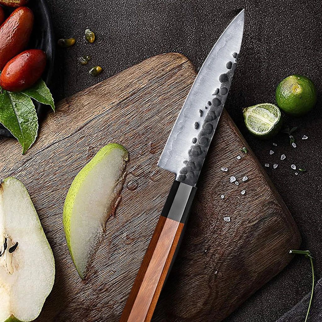 Japanese Petty Knife — 5.5" Composite Steel, Rosewood Handle