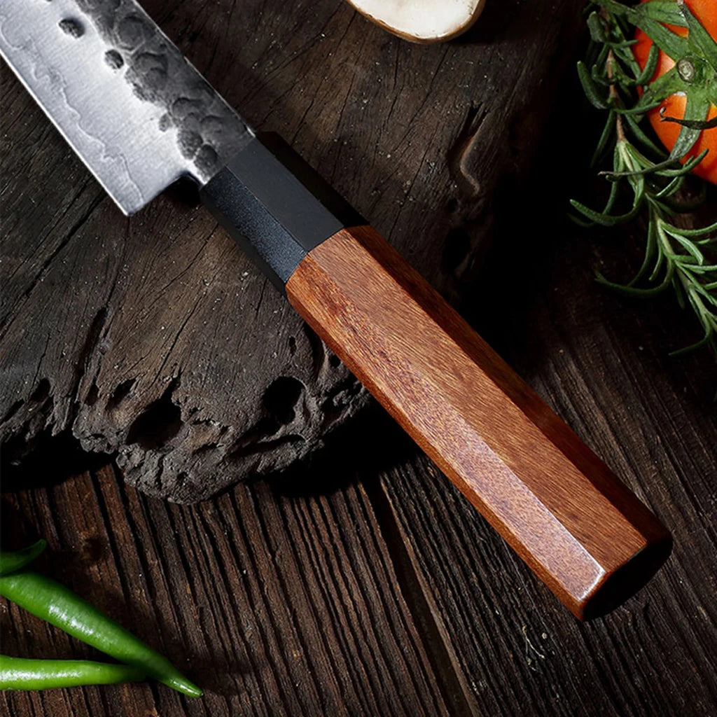 Japanese Petty Knife — 5.5" Composite Steel, Rosewood Handle